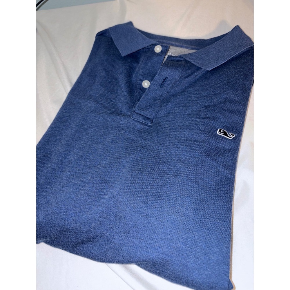 Vineyard Vines Edgartown Polo Mens XL Blue Short Sleeve Whale Logo Shirt